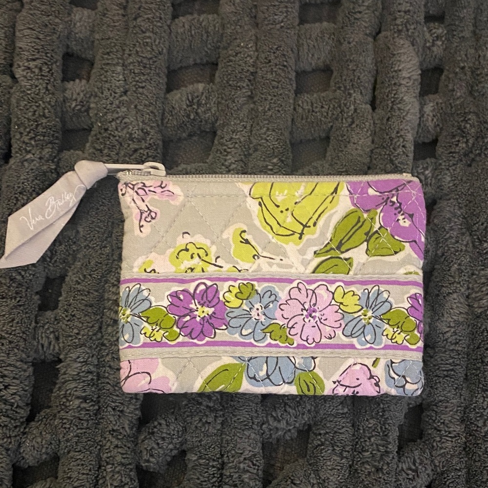 Vera Bradley Purple and Green Floral Change/Card Purse